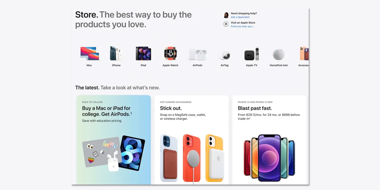 Apple Redesigns Its Online Store