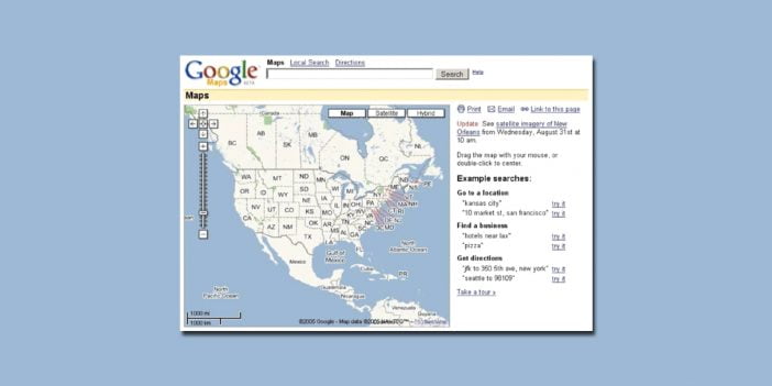 Google Maps First Look From 2005
