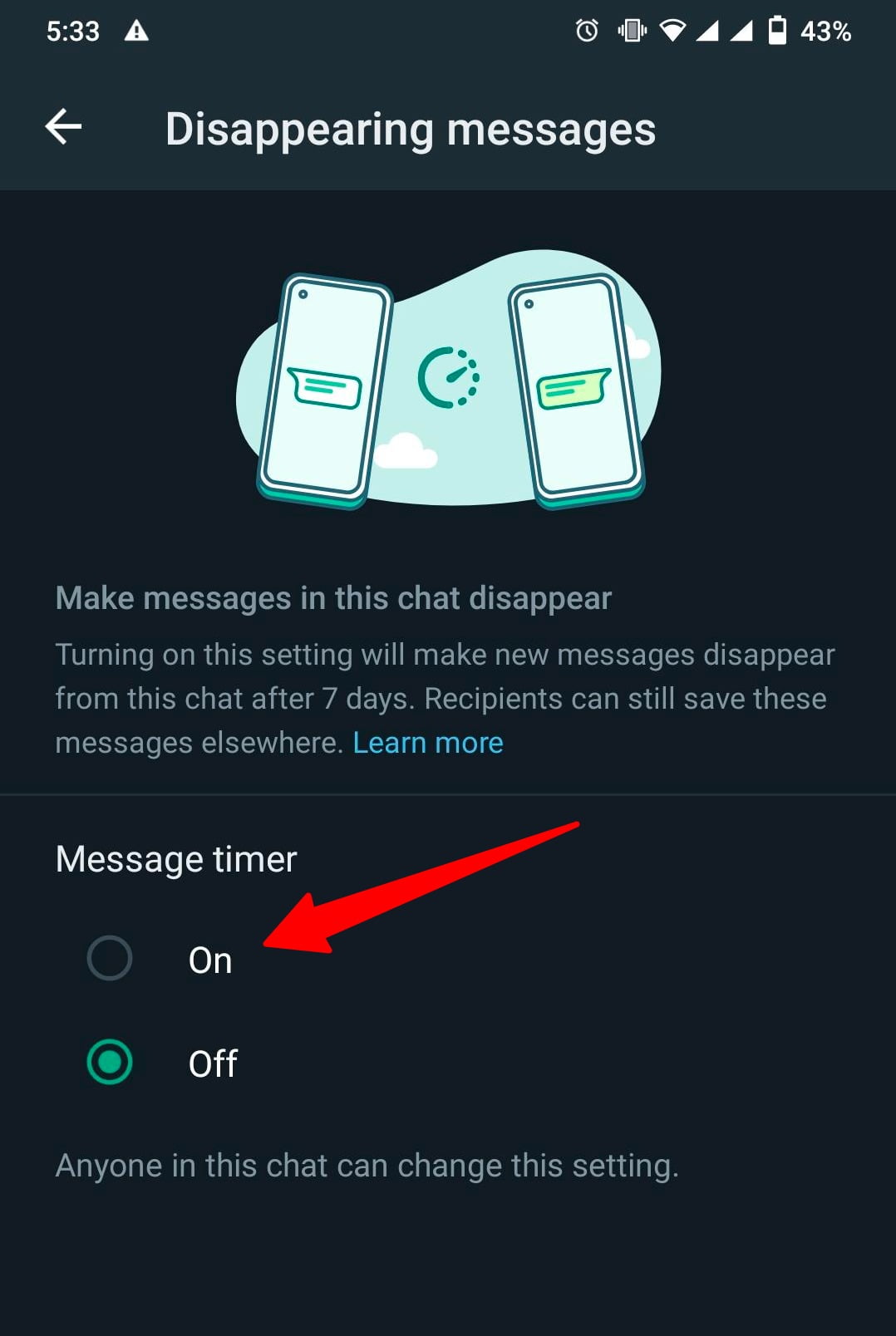 Turn On Disappearing Messages