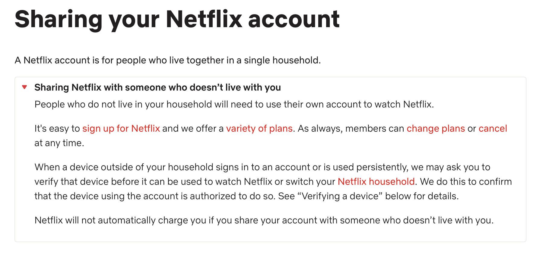 Netflix Password Sharing Policy