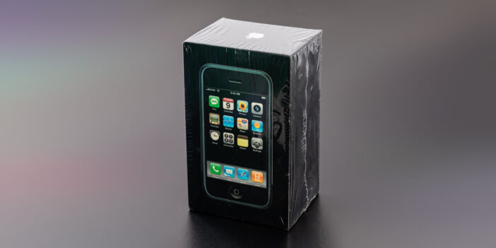 A Picture Of The Box Packed, First-Gen Iphone Owned By Karen Green, A Cosmetic Artist
